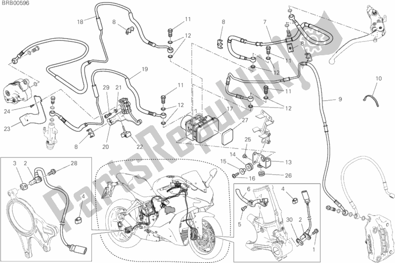 All parts for the Antilock Braking System (abs) of the Ducati Supersport S 937 2018